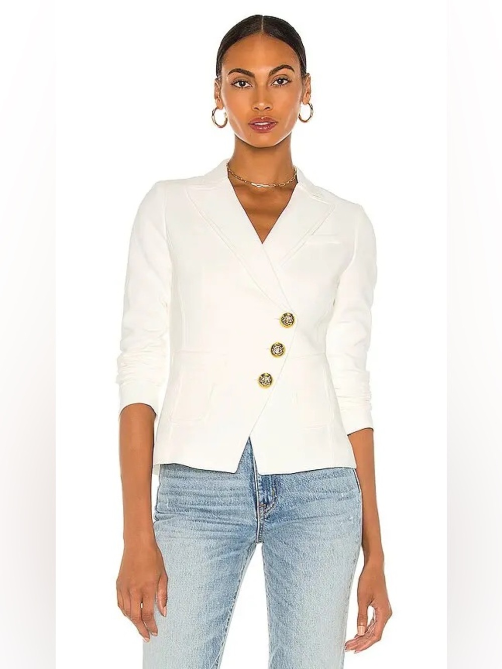 Smythe Asymmetric Wrap Blazer White Ivory size 4 small